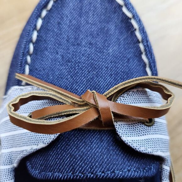 💚American Eagle Blue & Cream Canvas Loafers Size 8.5 - Picture 5 of 10